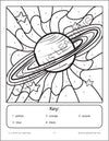 Color By Numbers - Space - Math Activity Book For Kids