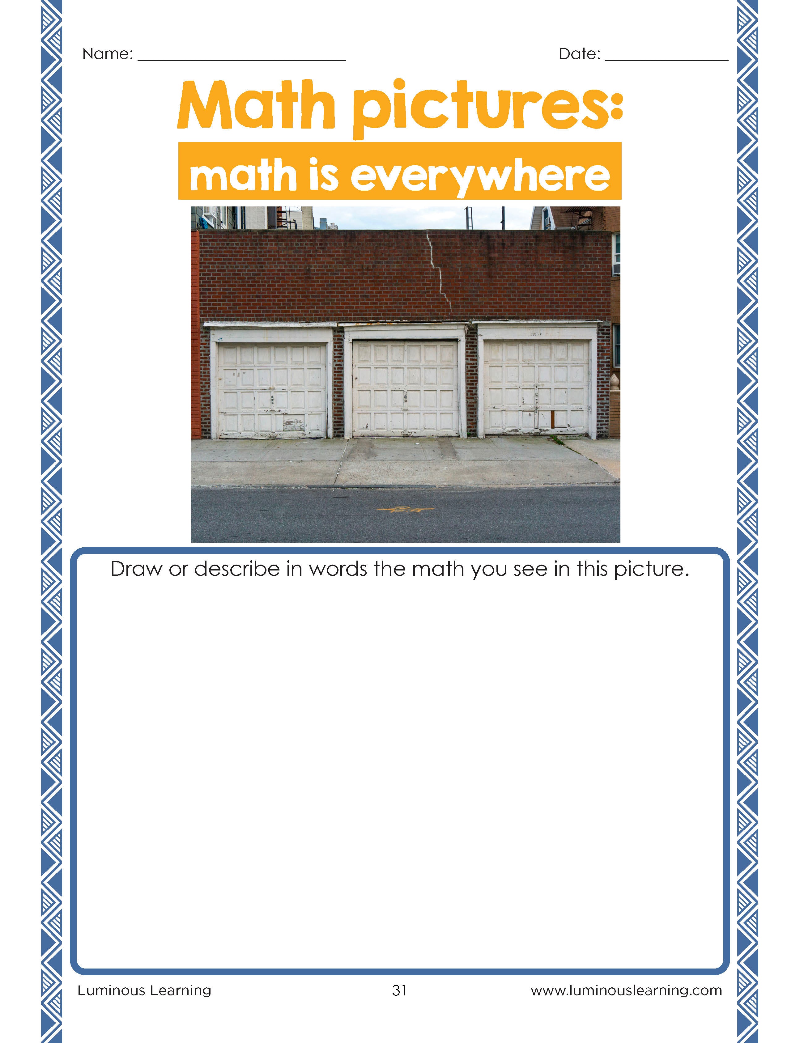 "Math is Everywhere" Workbook for Grades 3 - 5