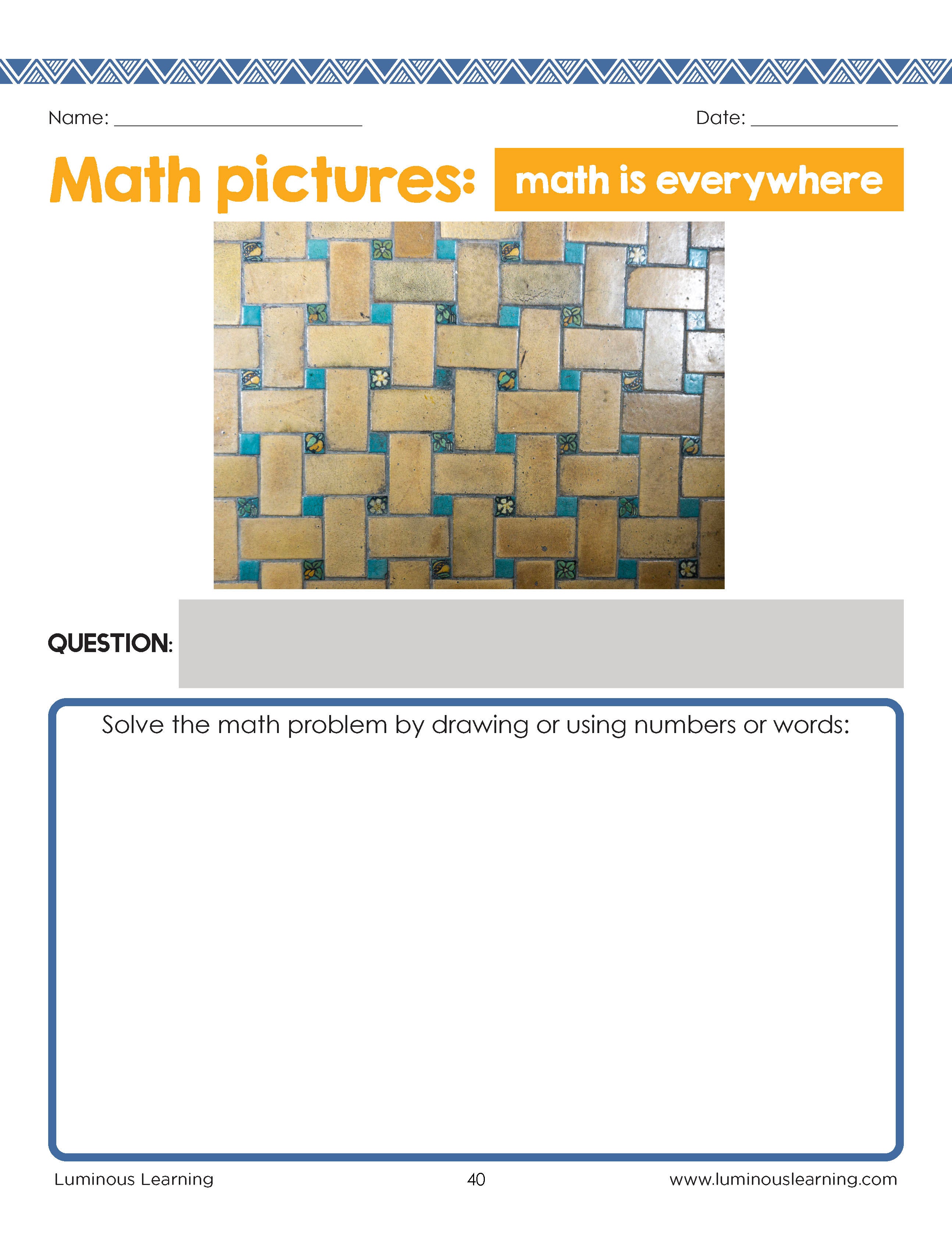 "Math is Everywhere" Workbook for Grades 3 - 5