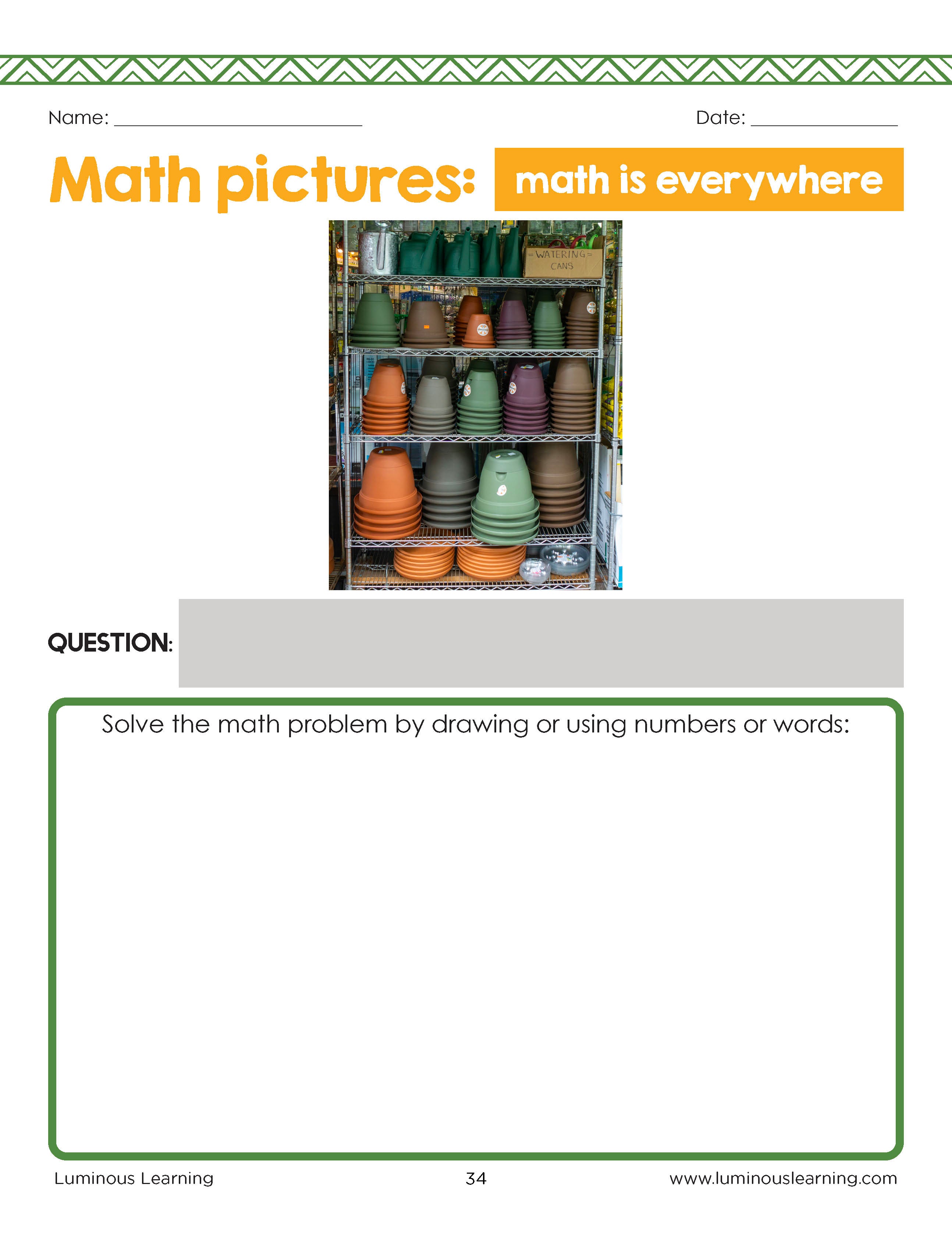 "Math is Everywhere" Workbook for Grades K - 2