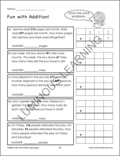 Grade 3 Addition and Subtraction Workbook