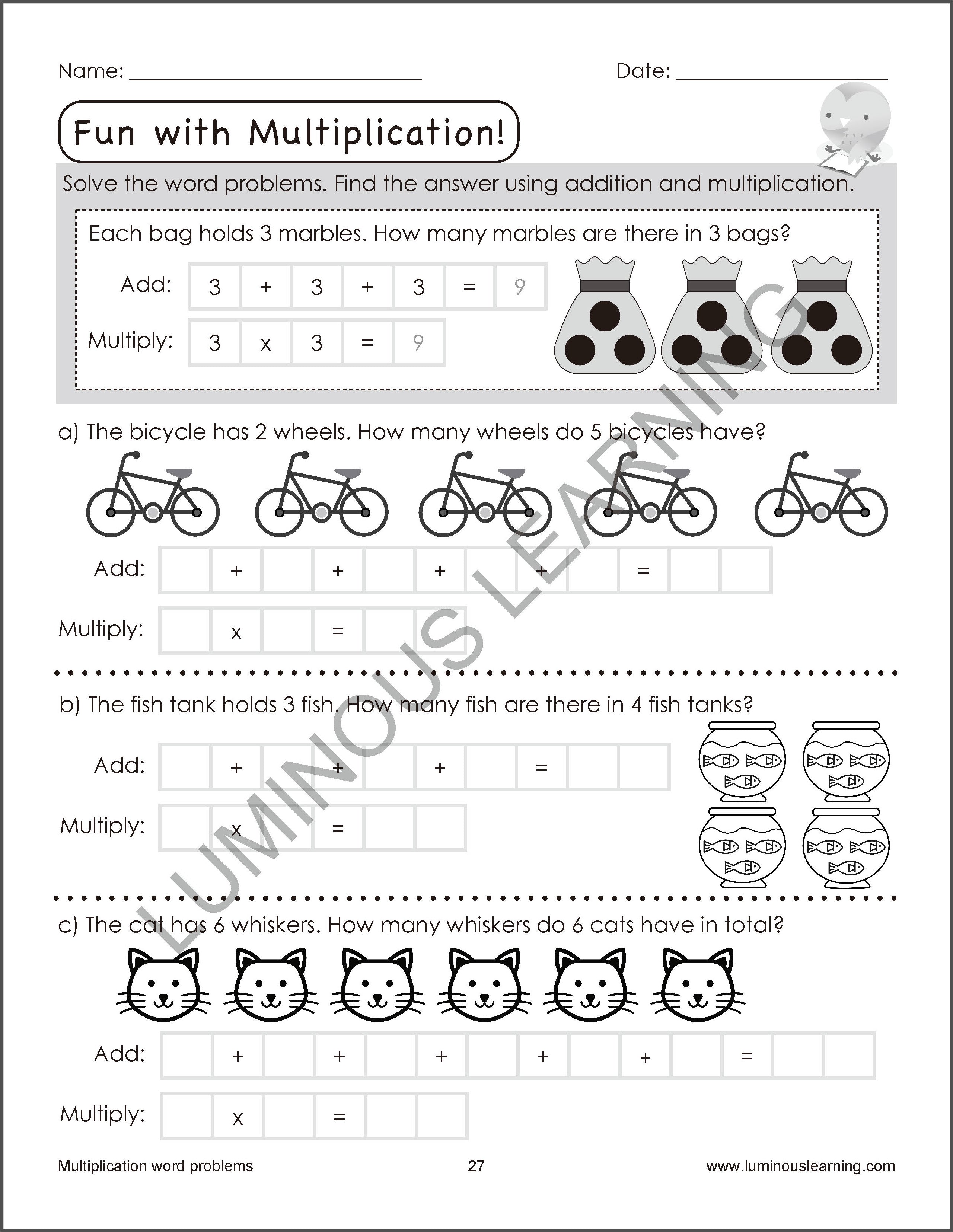 All Math Topic Grade 3 Grade 3 Multiplication and Division Workbook