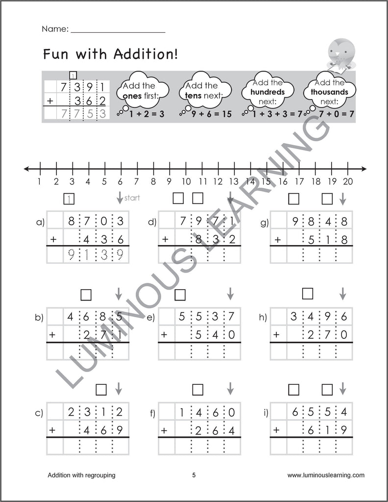 Grade 4 Addition and Subtraction Workbook