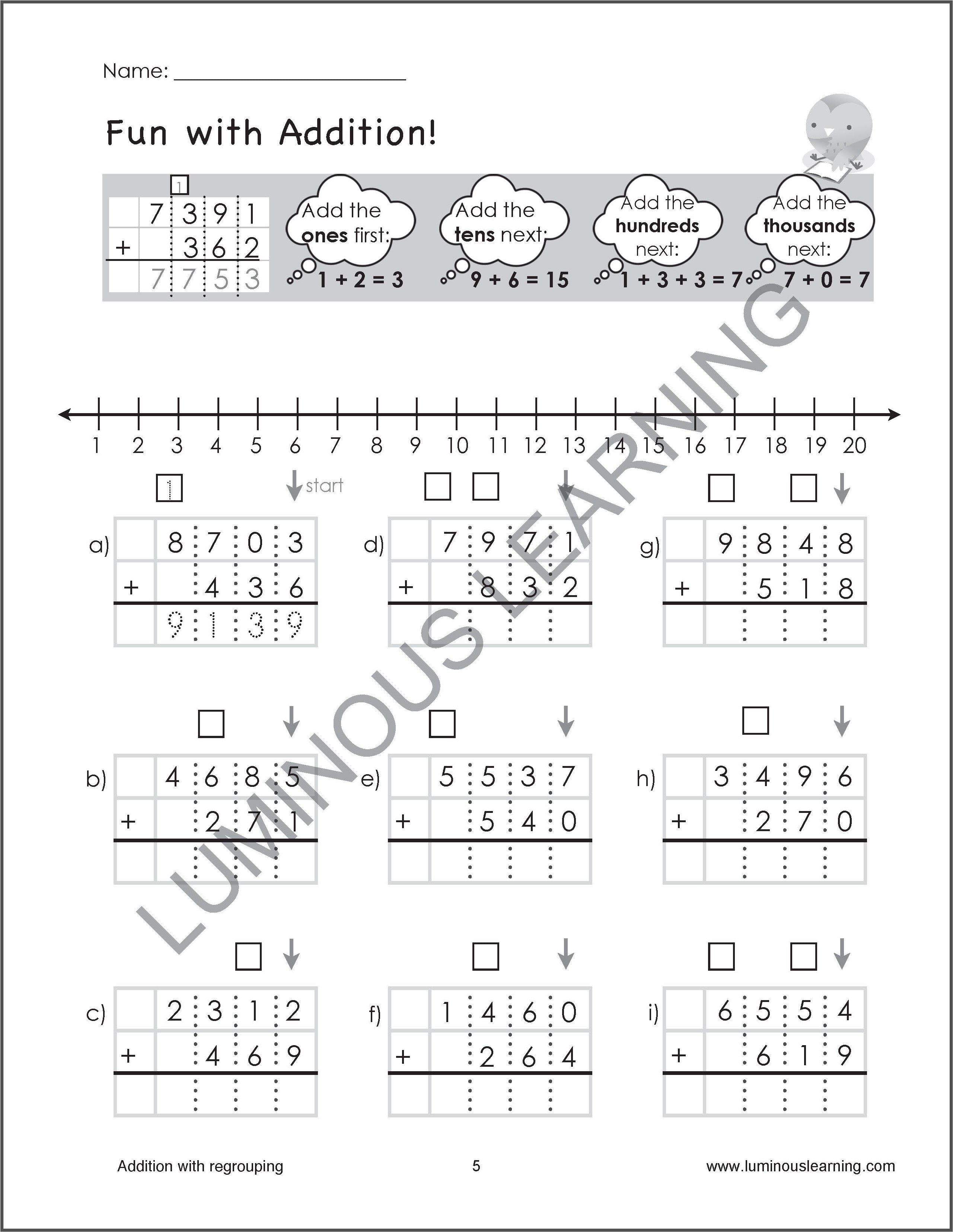 Grade 4 Addition and Subtraction Workbook