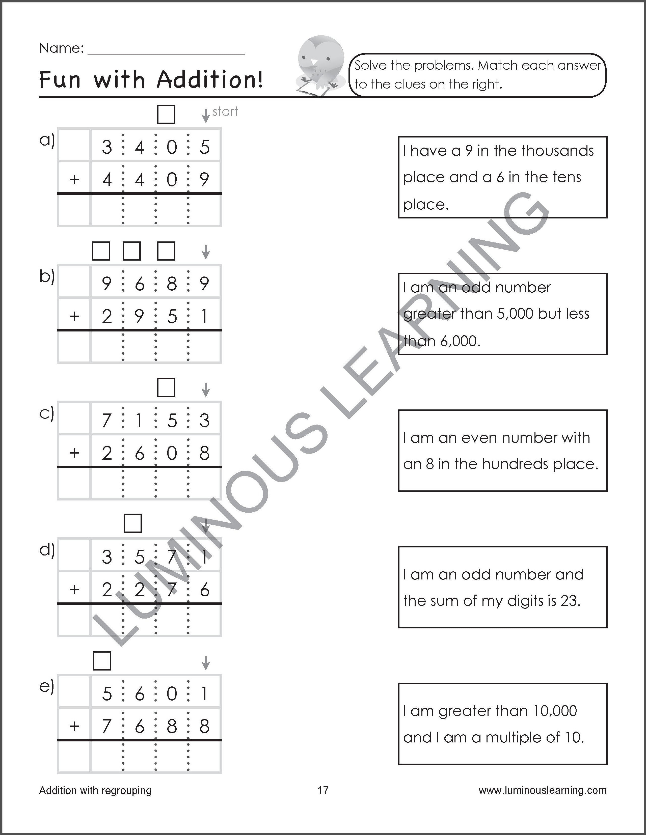 Grade 4 Addition and Subtraction Workbook