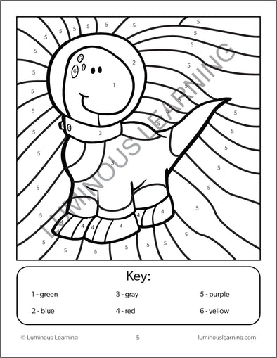 Color By Numbers - Space - Math Activity Book For Kids