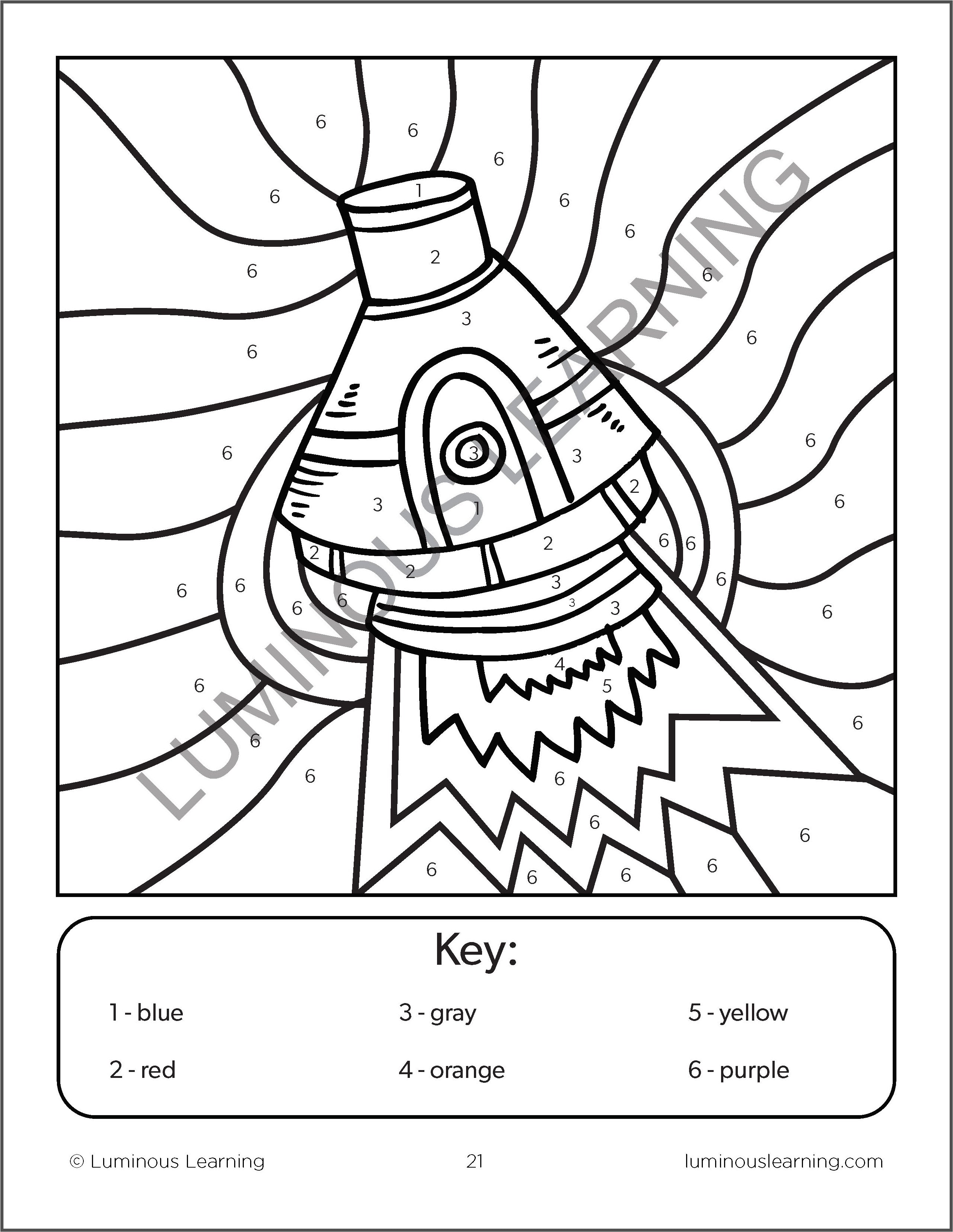 Color By Numbers - Space - Math Activity Book For Kids